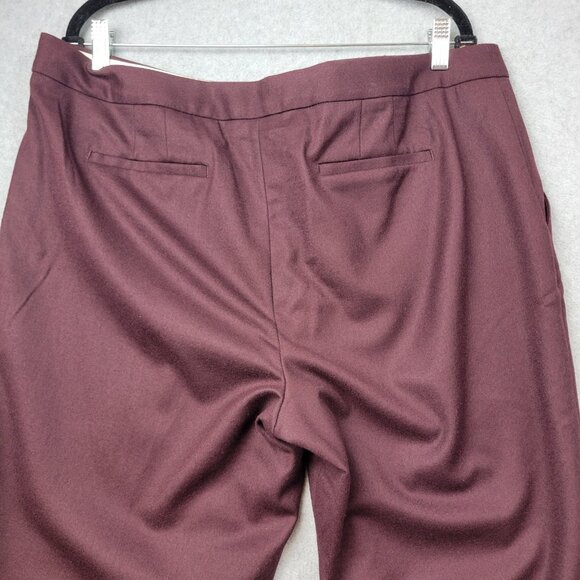 Talbots Womens Pants Size 16 Wine Red Classic Straight Italian Flannel Wool - Picture 6 of 13